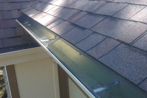 Leaf guard installed on a gutter